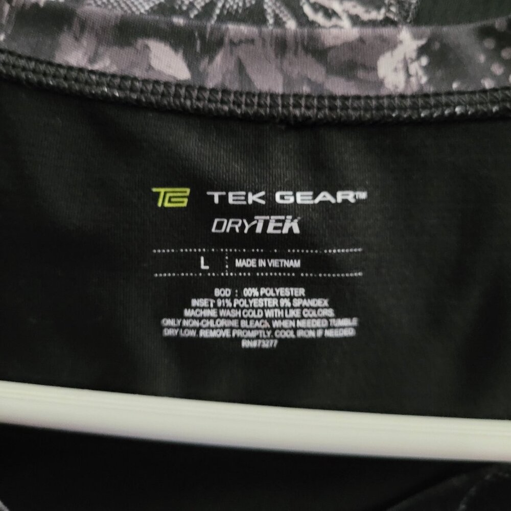 TekGear Dry Tek Black and White Floral Design Sleeveless Top Misses Large - Picture 3 of 3